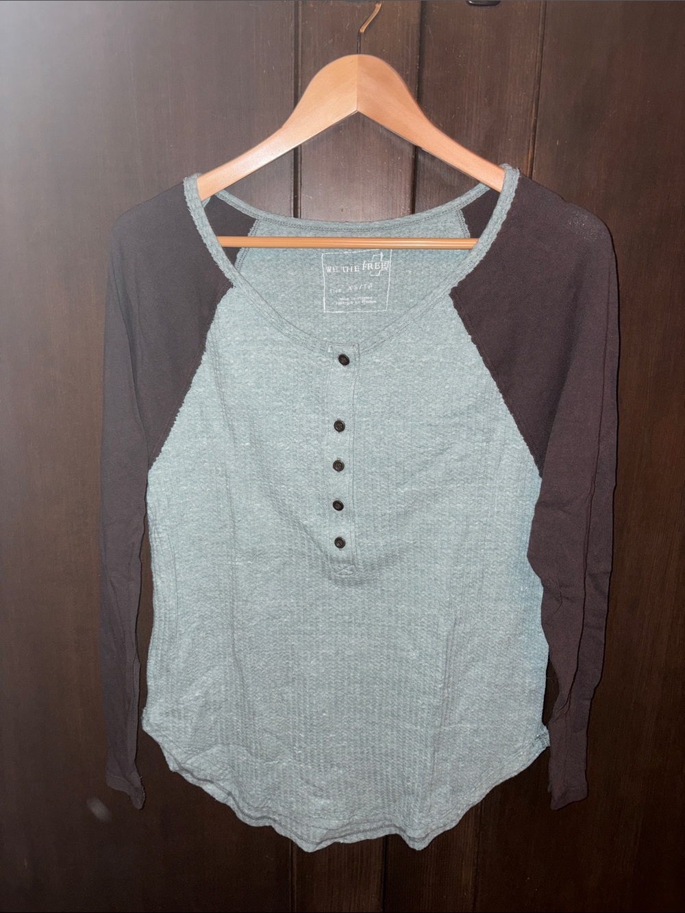 Free People Raglan Henley Long Sleeve